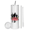 Tumbler stainless steel 600ml, with metal straw & cleaning brush