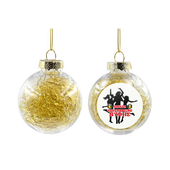 Bachelor Ομάδα υποστήριξης Νύφης, Χριστουγεννιάτικη μπάλα δένδρου διάφανη με χρυσό γέμισμα 8cm
