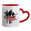 Mug heart red handle, ceramic, 330ml