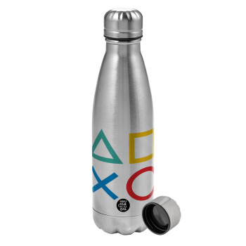 Gaming Symbols, Metallic water bottle, stainless steel, 750ml