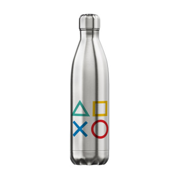 Gaming Symbols, Μεταλλικό παγούρι θερμός Inox (Stainless steel), διπλού τοιχώματος, 750ml