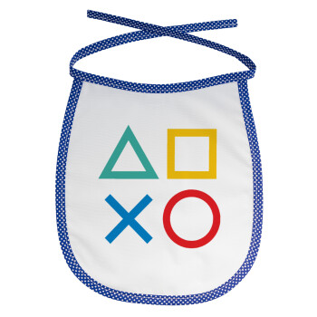 Gaming Symbols, Σαλιάρα μωρού αλέκιαστη με κορδόνι Μπλε