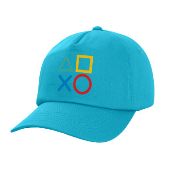 Gaming Symbols, Καπέλο Baseball, 100% Βαμβακερό, Low profile, Γαλάζιο