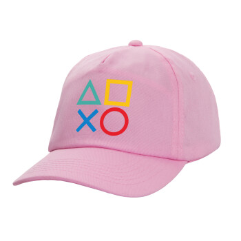 Gaming Symbols, Καπέλο παιδικό casual μπειζμπολ, 100% Βαμβακερό Twill, ΡΟΖ (ΒΑΜΒΑΚΕΡΟ, ΠΑΙΔΙΚΟ, ONE SIZE)