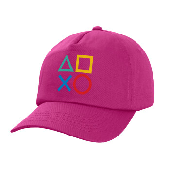 Gaming Symbols, Καπέλο παιδικό Baseball, 100% Βαμβακερό Twill, Φούξια (ΒΑΜΒΑΚΕΡΟ, ΠΑΙΔΙΚΟ, UNISEX, ONE SIZE)