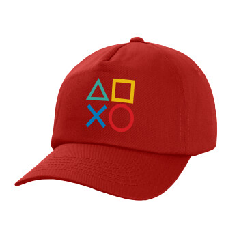 Gaming Symbols, Καπέλο παιδικό Baseball, 100% Βαμβακερό Twill, Κόκκινο (ΒΑΜΒΑΚΕΡΟ, ΠΑΙΔΙΚΟ, UNISEX, ONE SIZE)