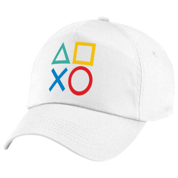 Gaming Symbols, Καπέλο παιδικό Baseball, 100% Βαμβακερό Twill, Λευκό (ΒΑΜΒΑΚΕΡΟ, ΠΑΙΔΙΚΟ, UNISEX, ONE SIZE)