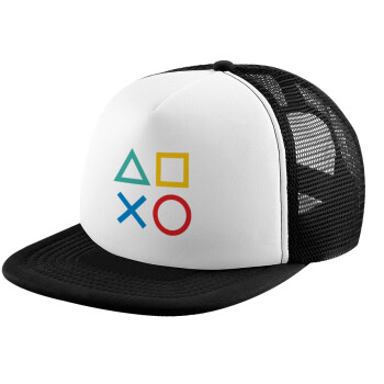 Gaming Symbols, Καπέλο Soft Trucker με Δίχτυ Black/White 