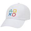 Gaming Symbols, Καπέλο ενηλίκων Jockey Λευκό (snapback, 5-φύλλο, unisex)
