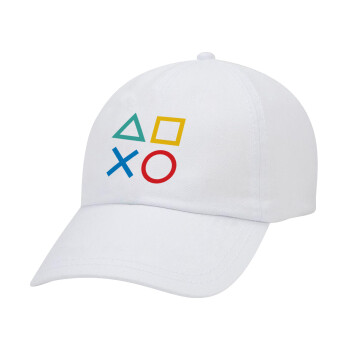 Gaming Symbols, Καπέλο Baseball Λευκό (5-φύλλο, unisex)