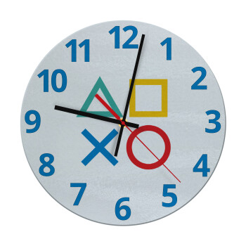 Gaming Symbols, Ρολόι τοίχου γυάλινο (30cm)