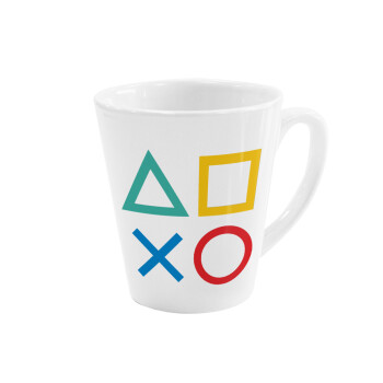 Gaming Symbols, Κούπα κωνική Latte Λευκή, κεραμική, 300ml