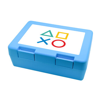 Gaming Symbols, Children's cookie container LIGHT BLUE 185x128x65mm (BPA free plastic)