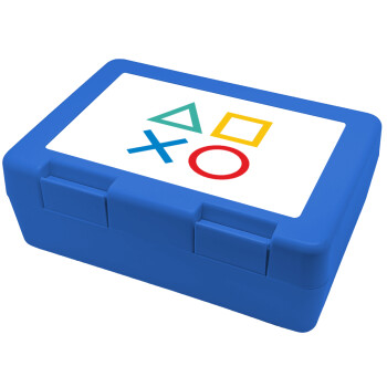 Gaming Symbols, Children's cookie container BLUE 185x128x65mm (BPA free plastic)