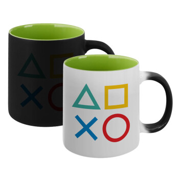 Gaming Symbols, Κούπα Μαγική εσωτερικό πράσινο, κεραμική 330ml που αλλάζει χρώμα με το ζεστό ρόφημα