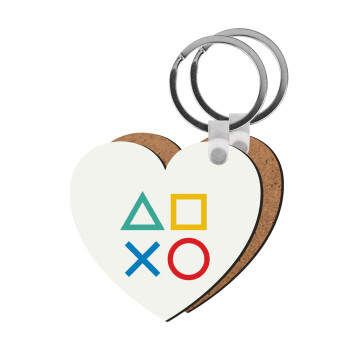 Gaming Symbols, Μπρελόκ Ξύλινο καρδιά MDF
