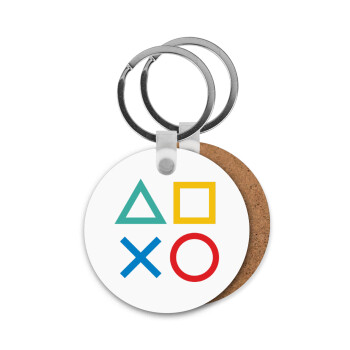 Gaming Symbols, Μπρελόκ Ξύλινο στρογγυλό MDF Φ5cm