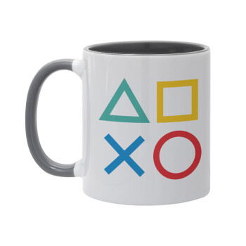 Gaming Symbols, Mug colored grey, ceramic, 330ml