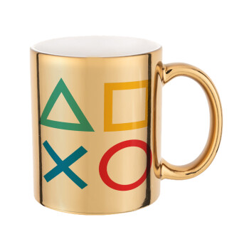 Gaming Symbols, Mug ceramic, gold mirror, 330ml