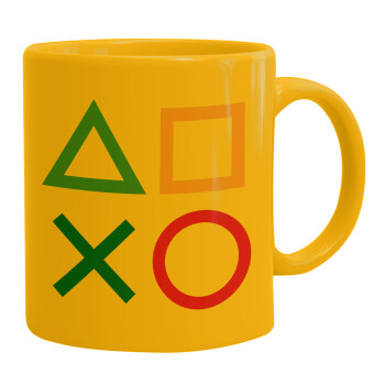 Gaming Symbols, Κούπα, κεραμική κίτρινη, 330ml