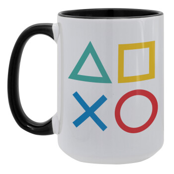 Gaming Symbols, Κούπα Mega 15oz, κεραμική Μαύρη, 450ml