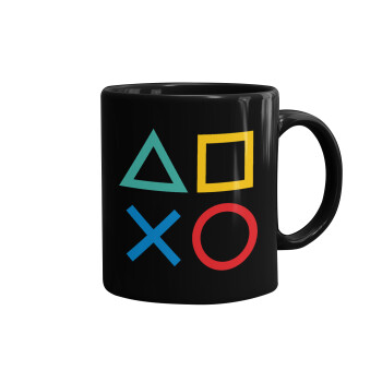 Gaming Symbols, Κούπα Μαύρη, κεραμική, 330ml
