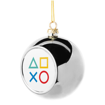 Gaming Symbols, Χριστουγεννιάτικη μπάλα δένδρου Ασημένια 8cm