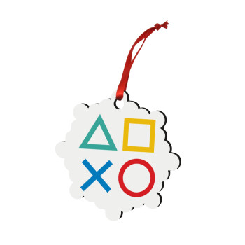 Gaming Symbols, Christmas ornament snowflake wooden 7.5cm