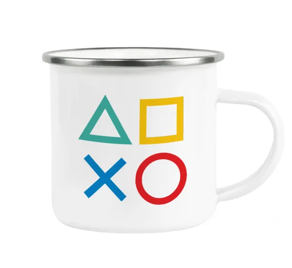 Gaming Symbols — Metallic enamel cup white 360ml