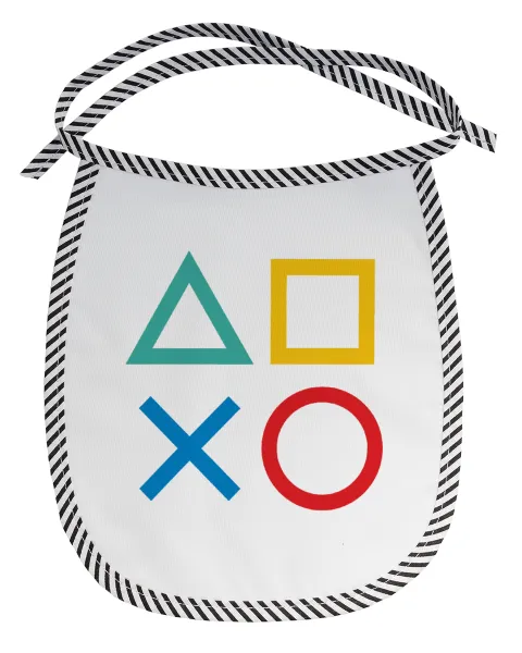 Gaming Symbols — Stain-resistant baby bib with tie, black