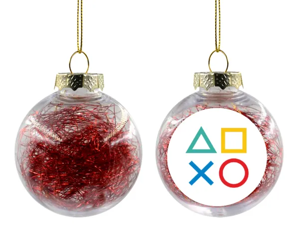 Gaming Symbols — Transparent Christmas tree ball ornament with red filling 8cm