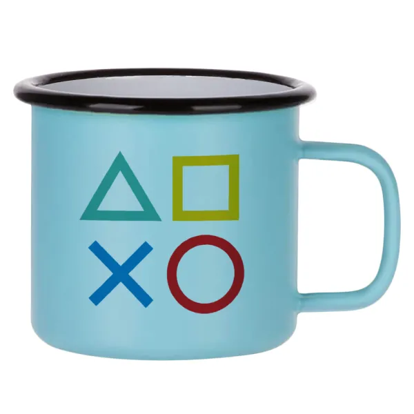 Gaming Symbols — Κούπα Μεταλλική εμαγιέ ΜΑΤ σιέλ 360ml