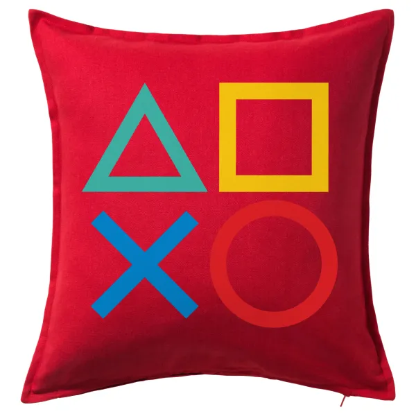 Gaming Symbols — Μαξιλάρι καναπέ Κόκκινο 100% βαμβάκι, περιέχεται το γέμισμα (50x50cm)