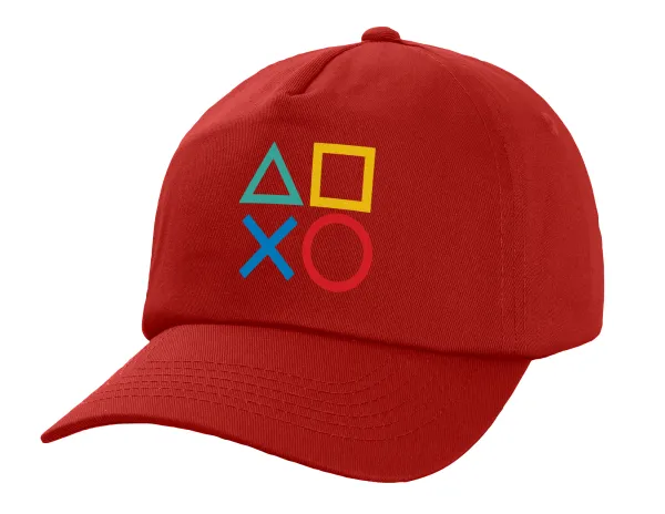 Gaming Symbols — Children's Baseball Cap, 100% Cotton Twill, Red (COTTON, CHILDREN'S, UNISEX, ONE SIZE)