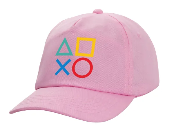 Gaming Symbols — Adult Baseball Cap, 100% Cotton, PINK (COTTON, ADULT, UNISEX, ONE SIZE)