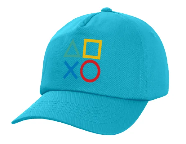 Gaming Symbols — Adult Baseball Cap, 100% Cotton, Blue (COTTON, ADULT, UNISEX, ONE SIZE)