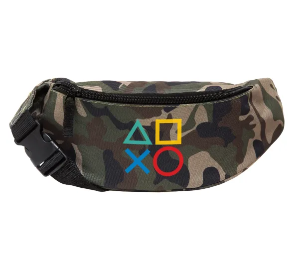 Gaming Symbols — Unisex waist bag (banana) in Jungle camouflage color with 2 pockets