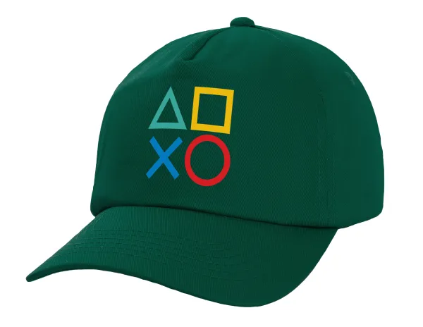 Gaming Symbols — Twill Children's Cap, DARK GREEN (100% COTTON, CHILDREN, UNISEX)