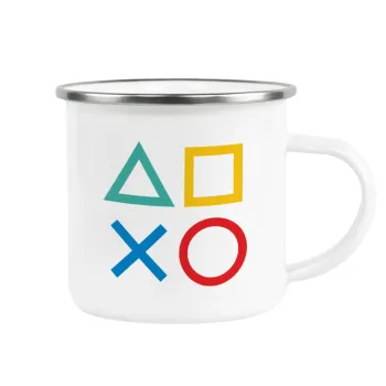 Gaming Symbols, Metallic enamel cup white 360ml