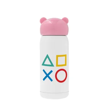Gaming Symbols, Ροζ ανοξείδωτο παγούρι θερμό (Stainless steel), 320ml