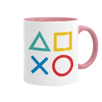 Gaming Symbols, Κούπα χρωματιστή ροζ, κεραμική, 330ml