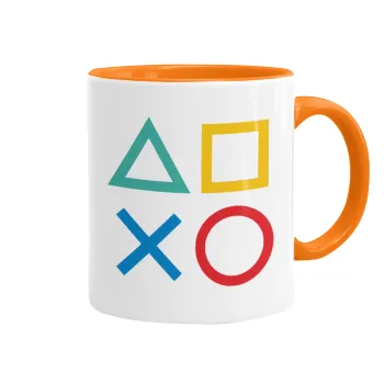 Gaming Symbols, Κούπα χρωματιστή πορτοκαλί, κεραμική, 330ml