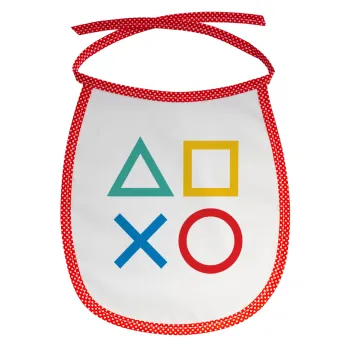 Gaming Symbols, Σαλιάρα μωρού αλέκιαστη με κορδόνι Κόκκινη