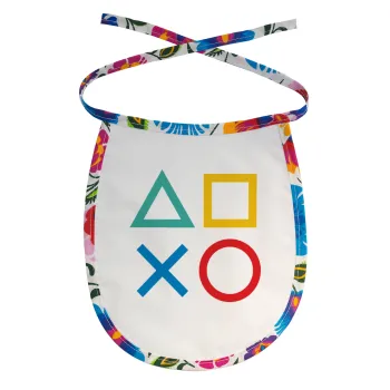 Gaming Symbols, Σαλιάρα μωρού αλέκιαστη με κορδόνι Χρωματιστή