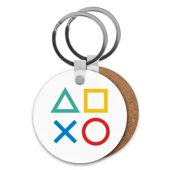 Gaming Symbols, Μπρελόκ Ξύλινο στρογγυλό MDF Φ5cm