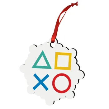 Gaming Symbols, Christmas ornament snowflake wooden 7.5cm