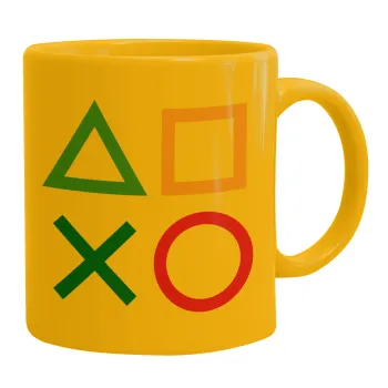 Gaming Symbols, Κούπα, κεραμική κίτρινη, 330ml
