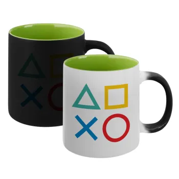 Gaming Symbols, Κούπα Μαγική εσωτερικό πράσινο, κεραμική 330ml που αλλάζει χρώμα με το ζεστό ρόφημα