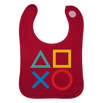 Gaming Symbols, Σαλιάρα με Σκρατς Κόκκινη 100% Organic Cotton (0-18 months)