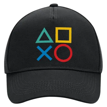 Gaming Symbols, Adult Ultimate Hat BLACK, (100% COTTON DRILL, ADULT, UNISEX, ONE SIZE)